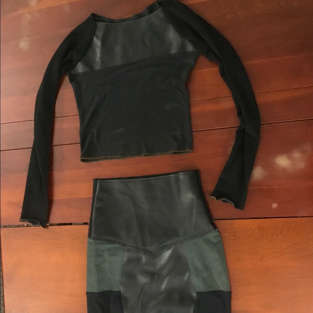 Rave wear skirt and top | pleather details | goth